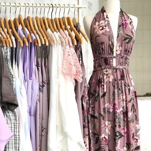 Illa Illa Purple Floral Print Maxi Dress - Picture 1 of 4